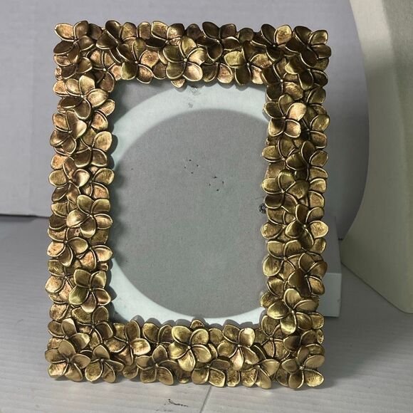 Laura Ashley gold colored floral picture frame. - Picture 1 of 9